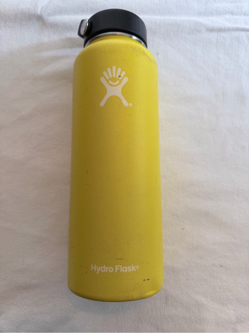Hydro Flask Bright Yellow Water Bottle with Black Lid